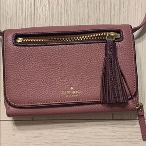 Kate spade dark mauve, pebbled leather crossbody